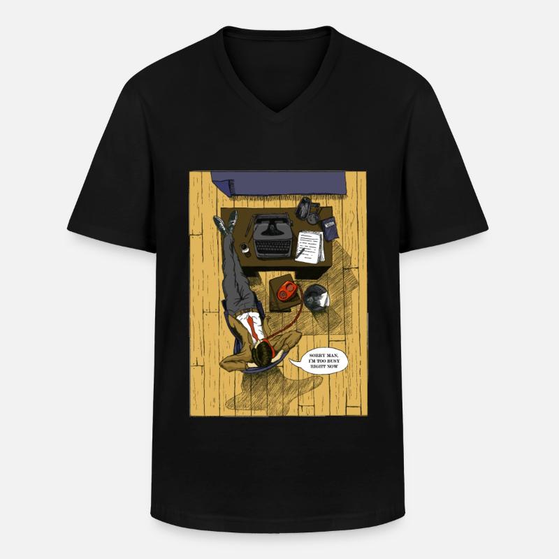 Beschäftigter Mann - Männer-T-Shirt mit V-Ausschnitt - Schwarz