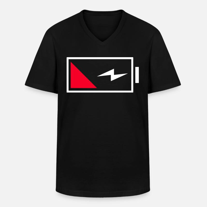 Batterie - Männer-T-Shirt mit V-Ausschnitt - Schwarz