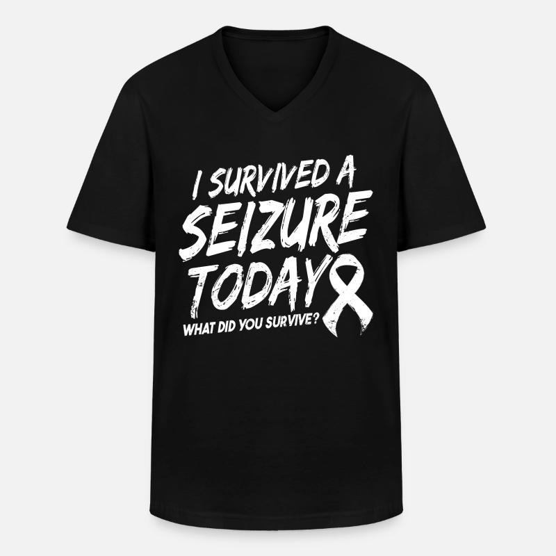 Epilepsie-Krieger - Männer-T-Shirt mit V-Ausschnitt - Schwarz