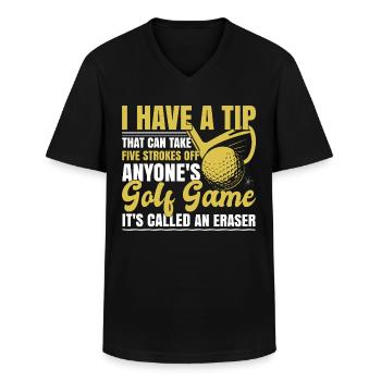 Lustiger Golfspieler Golfer - Männer-T-Shirt mit V-Ausschnitt - Schwarz - Vorne - AI Model Male 178 dark (178cm)