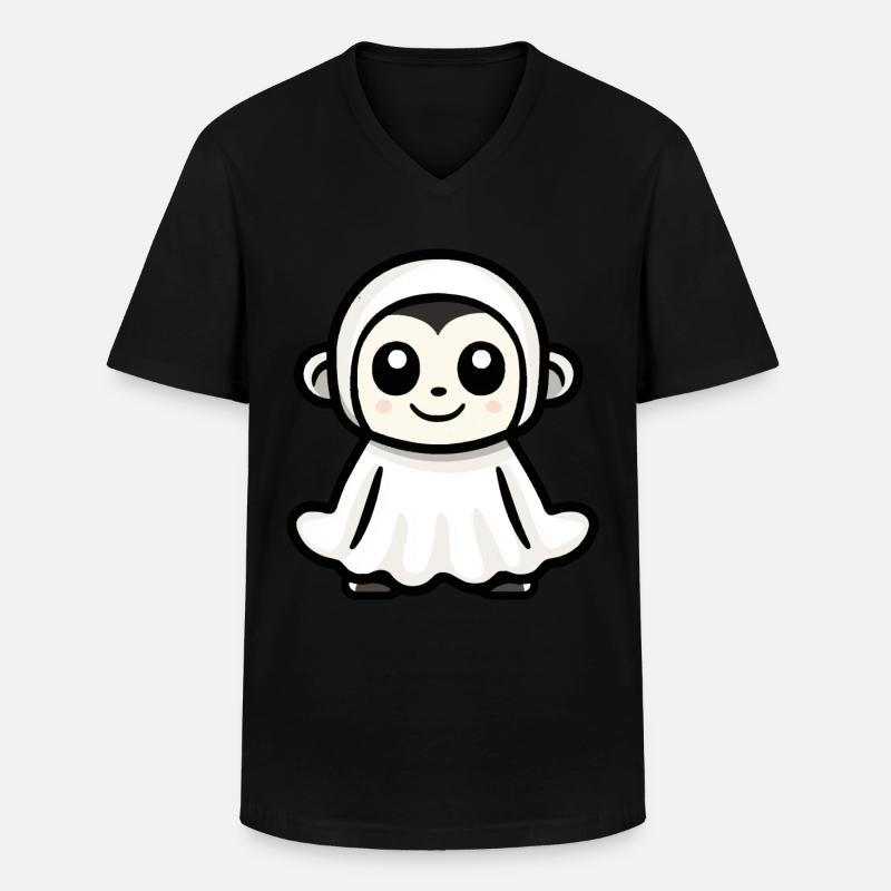 Affe Halloween Comic Geist - Männer-T-Shirt mit V-Ausschnitt - Schwarz