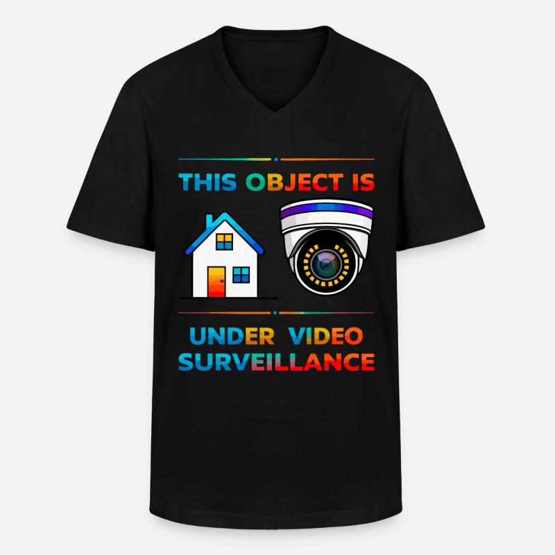 Gebäude Überwachung - Männer-T-Shirt mit V-Ausschnitt - Schwarz