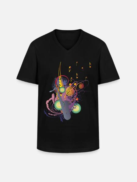 Colours of Music - Männer-T-Shirt mit V-Ausschnitt - Schwarz