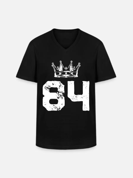 84 Number crown - Men's V-Neck T-Shirt - black