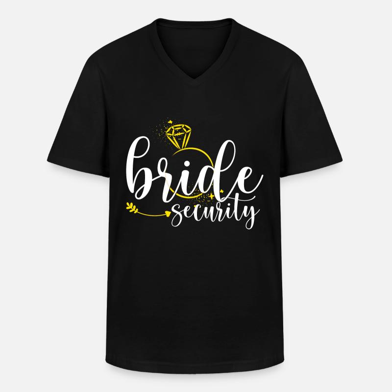 Bride Security Junggesellinnenabschied - Männer-T-Shirt mit V-Ausschnitt - Schwarz