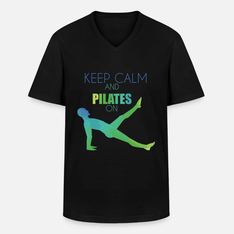 Pilates - Männer-T-Shirt mit V-Ausschnitt - Schwarz