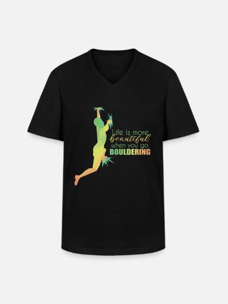 Bouldering - Men's V-Neck T-Shirt - black