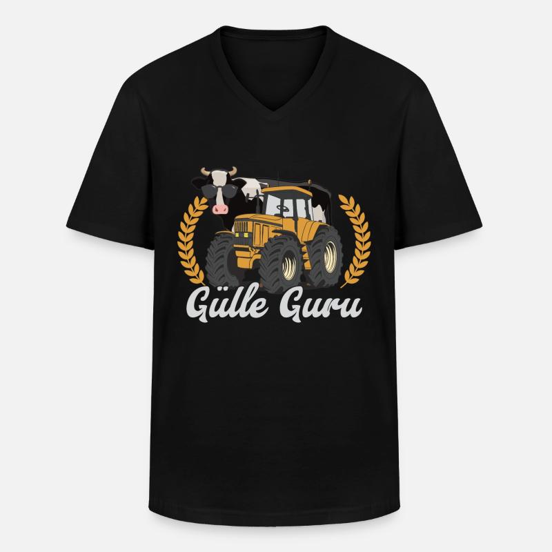 Gülle Guru - Männer-T-Shirt mit V-Ausschnitt - Schwarz