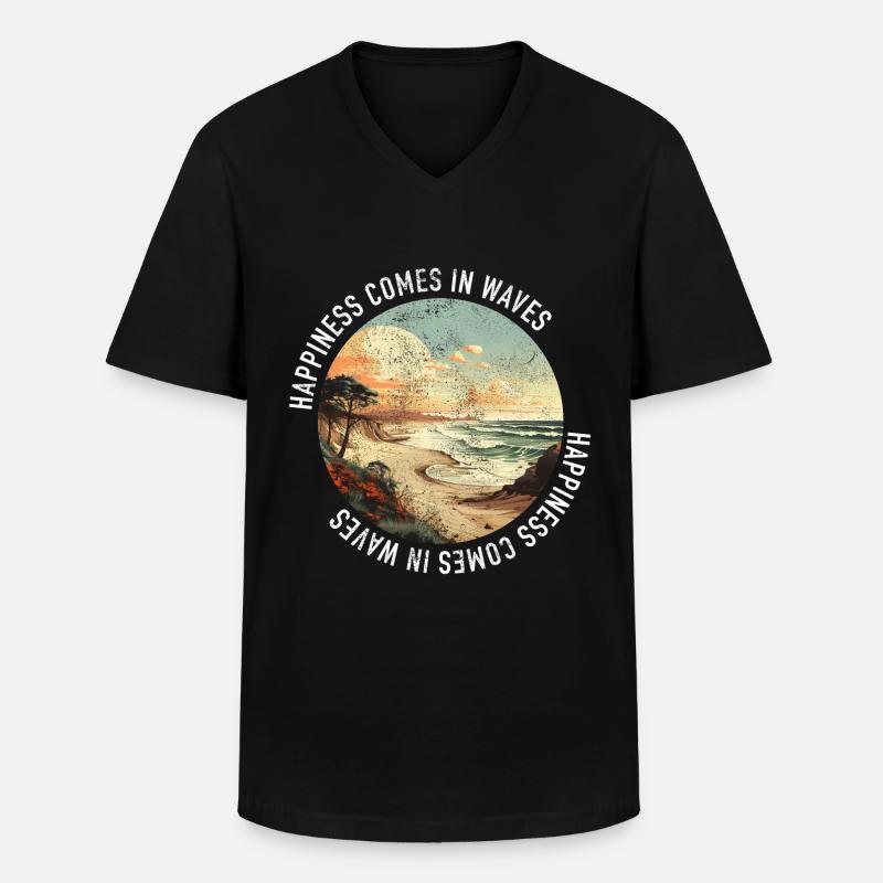 Surfer Surf - Männer-T-Shirt mit V-Ausschnitt - Schwarz