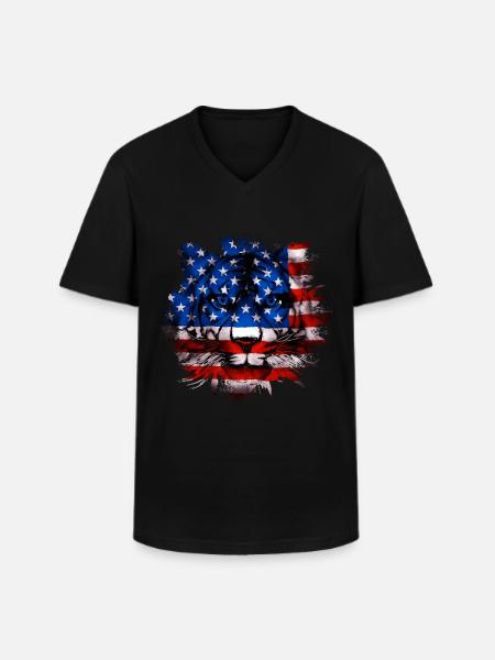 America - Men's V-Neck T-Shirt - black