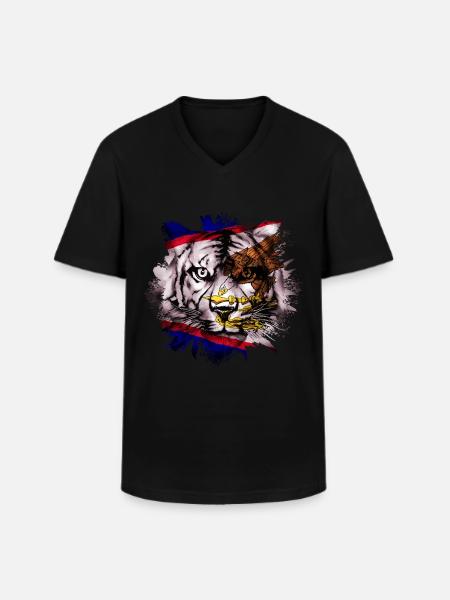 American Samoa - Men's V-Neck T-Shirt - black