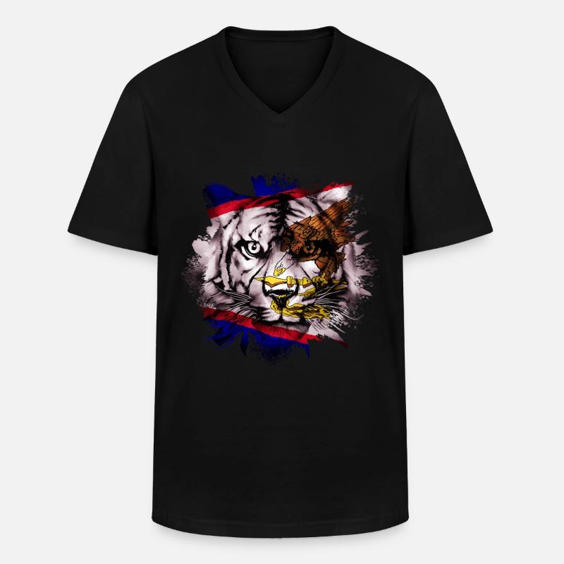 Samoa américaines - T-shirt col V Homme - noir