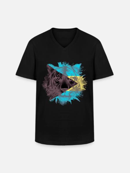 Bahamas - Men's V-Neck T-Shirt - black