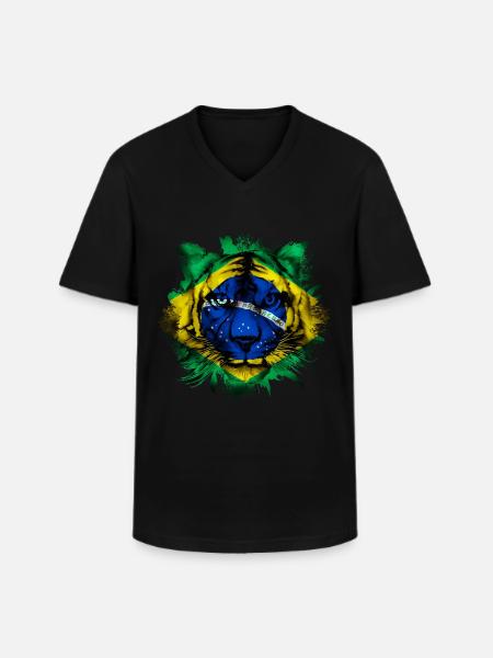Brazil - Men's V-Neck T-Shirt - black