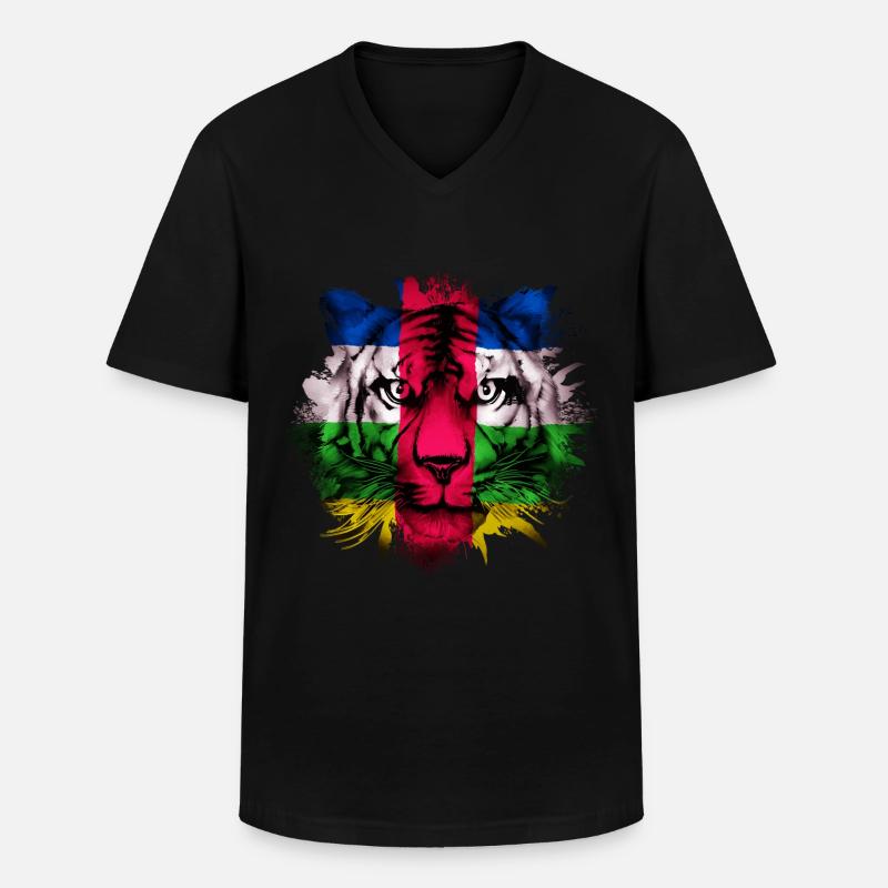 Central African Republic - Men's V-Neck T-Shirt - black