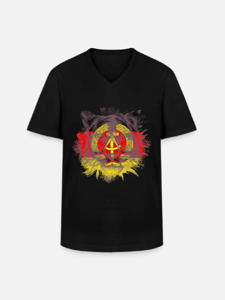East Germany - Men's V-Neck T-Shirt - black