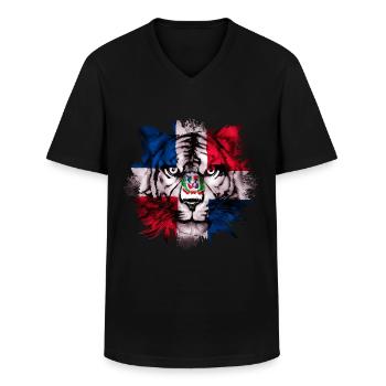 Dominikanische Republik - Männer-T-Shirt mit V-Ausschnitt - Schwarz - Vorne - AI Model Male 178 dark (178cm)