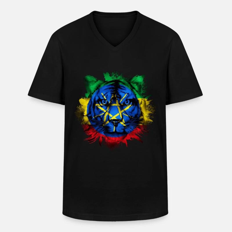 Ethiopia - Men's V-Neck T-Shirt - black
