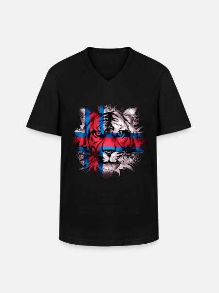 Faroe Islands - Men's V-Neck T-Shirt - black