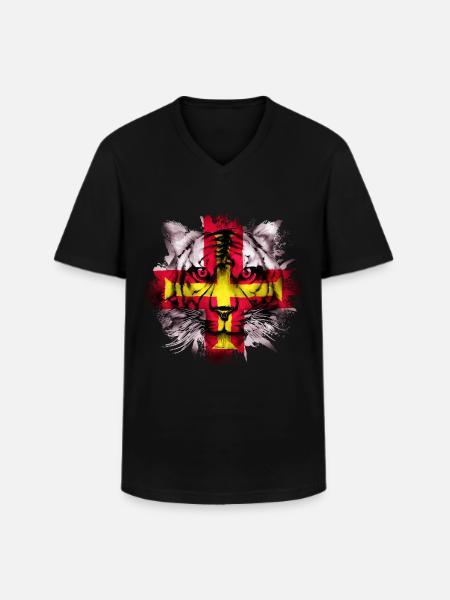 Guernsey - Men's V-Neck T-Shirt - black
