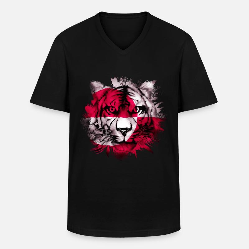 Grønland - Klassisk herre T-shirt med V-udskæring - sort