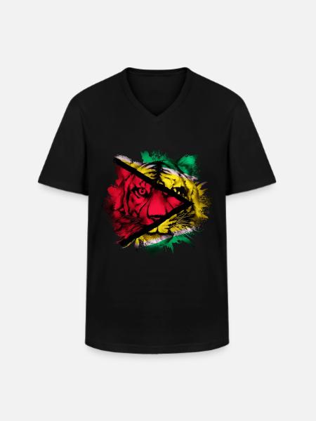 Guyana - Men's V-Neck T-Shirt - black