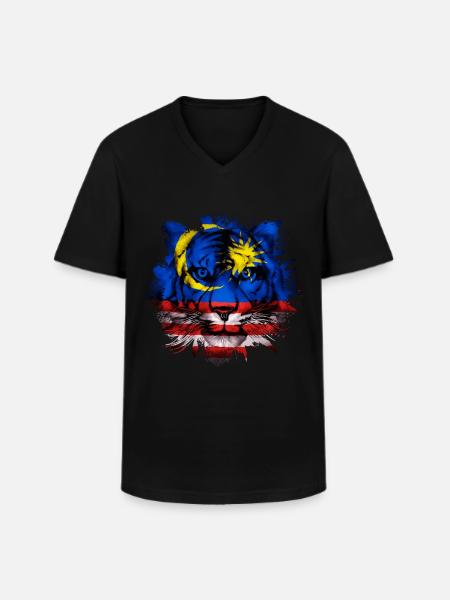 Malaisie - T-shirt col V Homme - noir