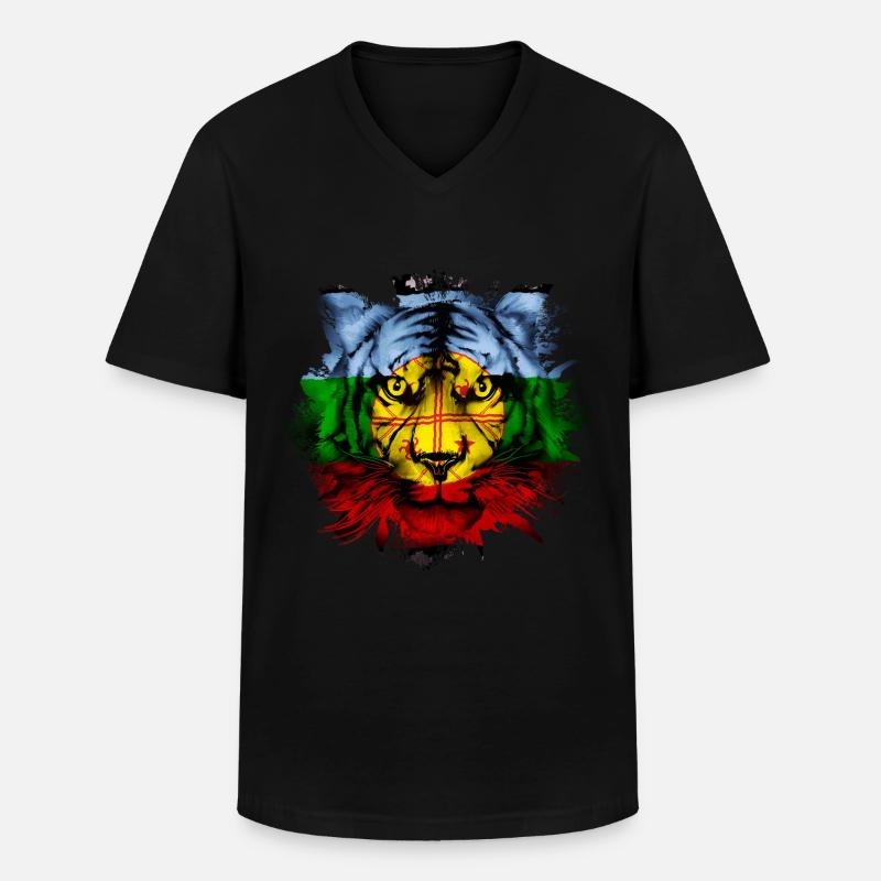 Mapuche - T-shirt col V Homme - noir