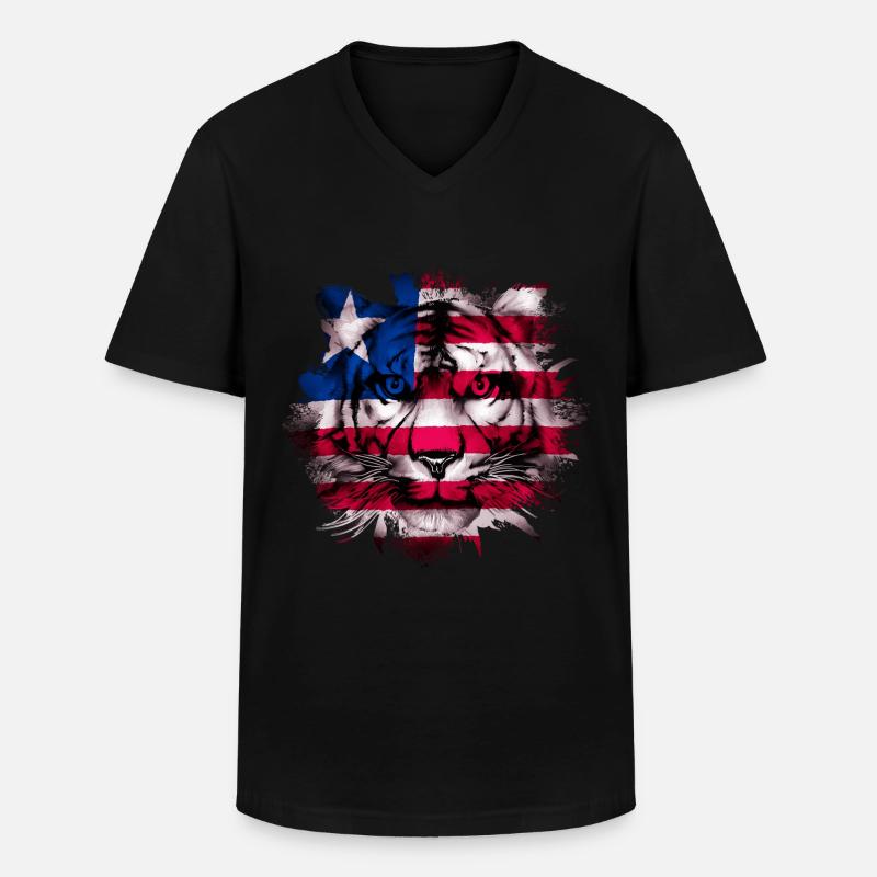 Liberia - Men's V-Neck T-Shirt - black