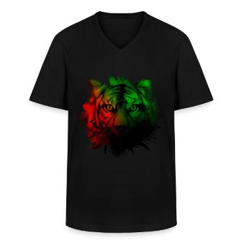 Martinique - T-shirt col V Homme - noir - Devant - AI Model Male 178 dark (178cm)