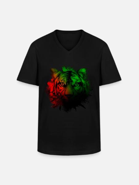 Martinique - Men's V-Neck T-Shirt - black