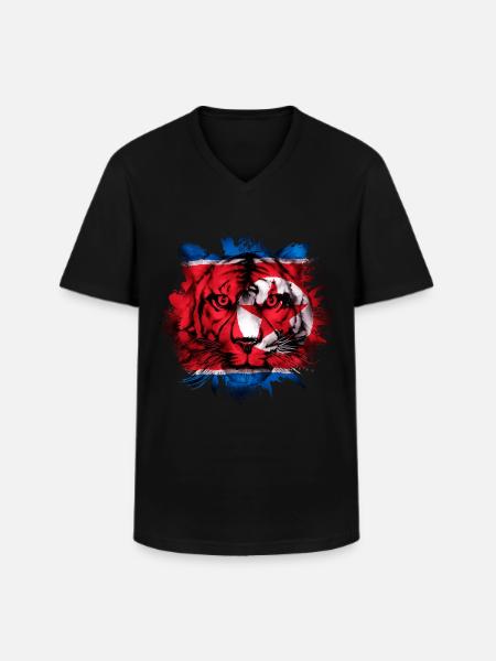 North Korea - Men's V-Neck T-Shirt - black