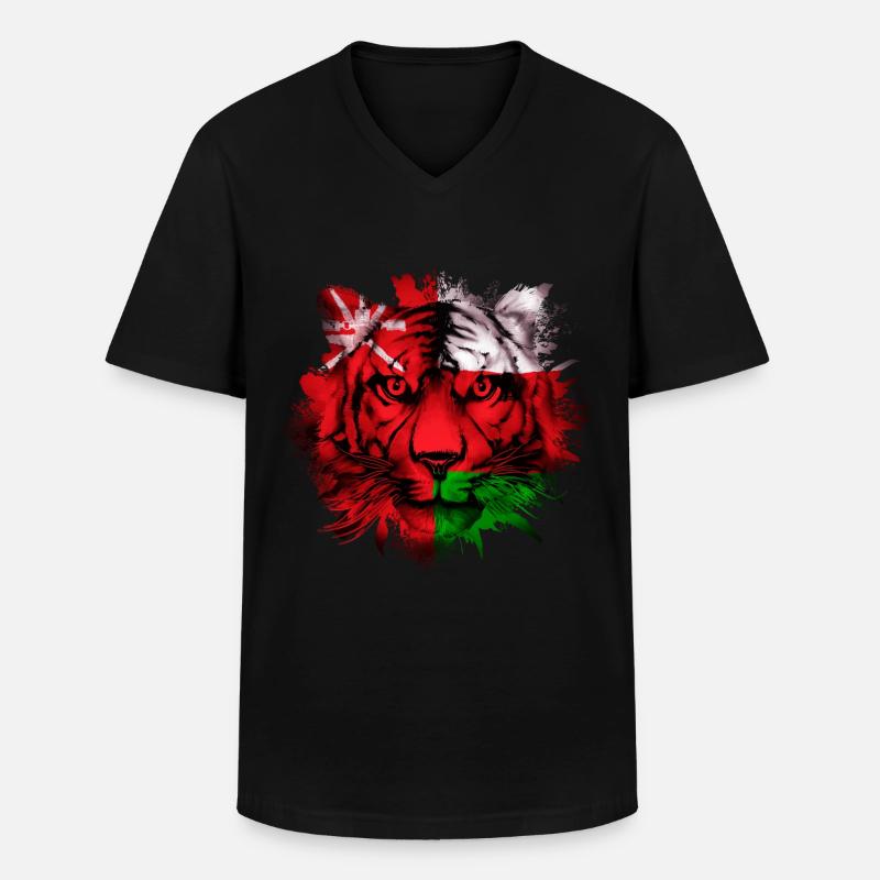 Oman - T-shirt col V Homme - noir