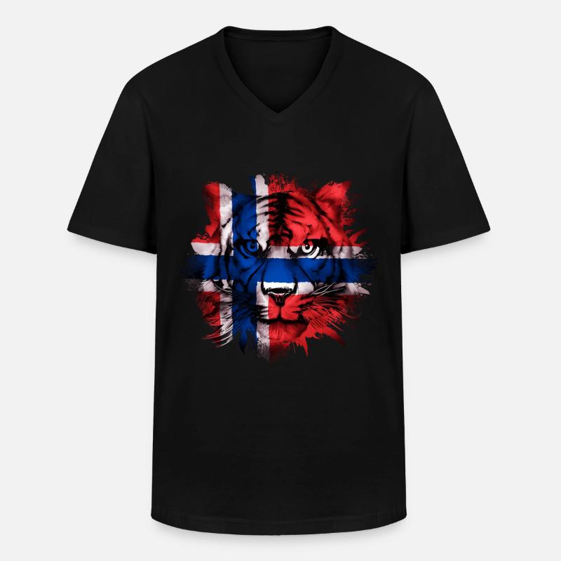 Norway - Men's V-Neck T-Shirt - black