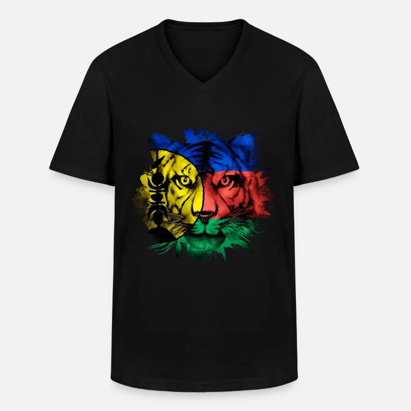 New Caledonia - Men's V-Neck T-Shirt - black