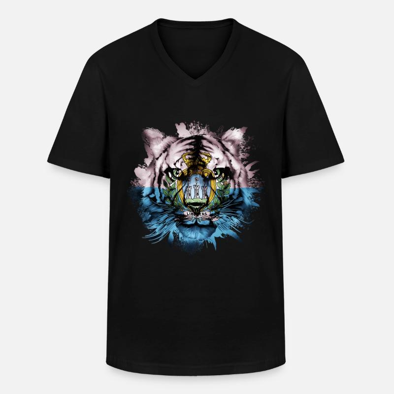 San Marino - Men's V-Neck T-Shirt - black