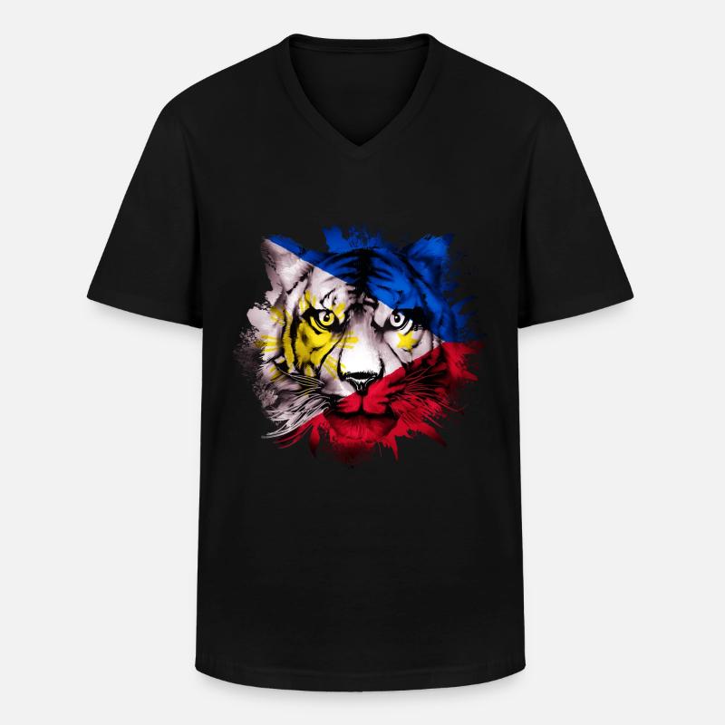 Philippinen - Männer-T-Shirt mit V-Ausschnitt - Schwarz