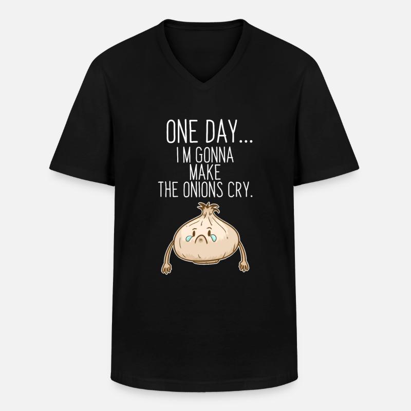 Onion vegetable crybaby gift idea - Men's V-Neck T-Shirt - black