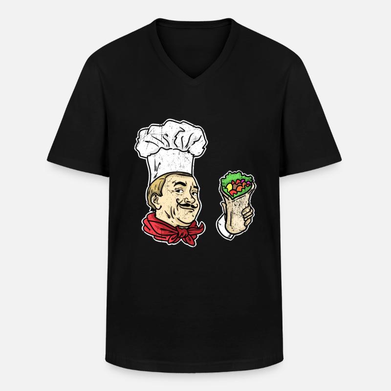 Döner Kebab Koch Geschenk - Männer-T-Shirt mit V-Ausschnitt - Schwarz