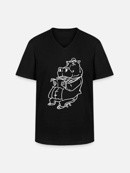 Nilpferd Schläger - Männer-T-Shirt mit V-Ausschnitt - Schwarz