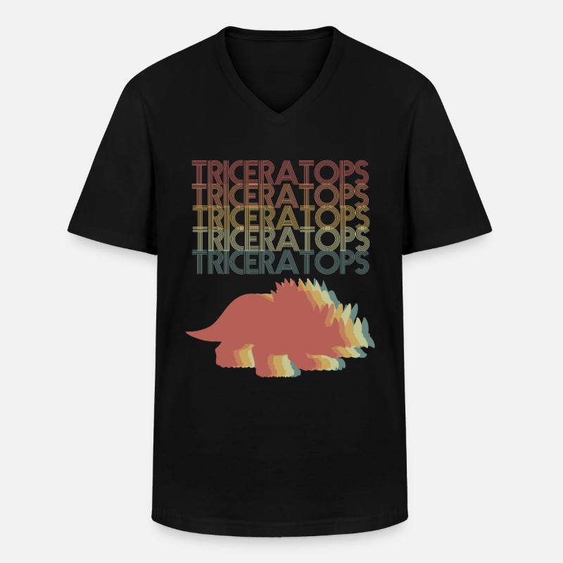 Triceratops - Männer-T-Shirt mit V-Ausschnitt - Schwarz
