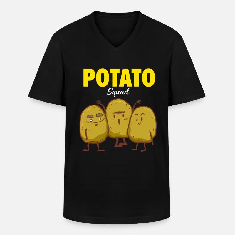 Kartoffel Freunde - Männer-T-Shirt mit V-Ausschnitt - Schwarz