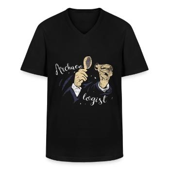 Archeologist science archeology job gift - Men's V-Neck T-Shirt - black - Front - AI Model Male 178 dark (178cm)