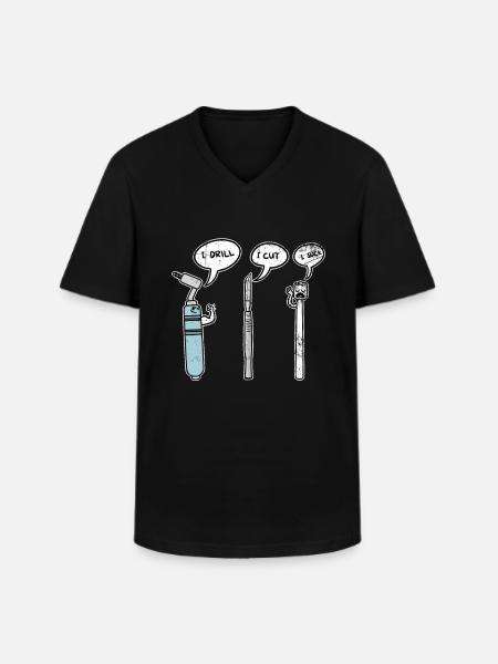 Dentiste dentiste - T-shirt col V Homme - noir