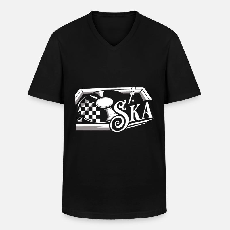 Ska Reggae - Männer-T-Shirt mit V-Ausschnitt - Schwarz