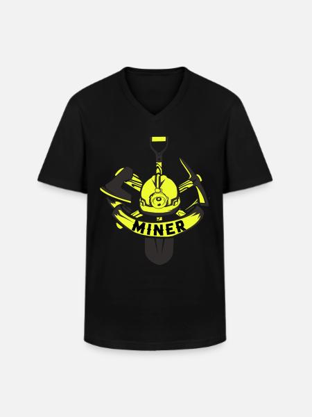 Miner mines - Men's V-Neck T-Shirt - black