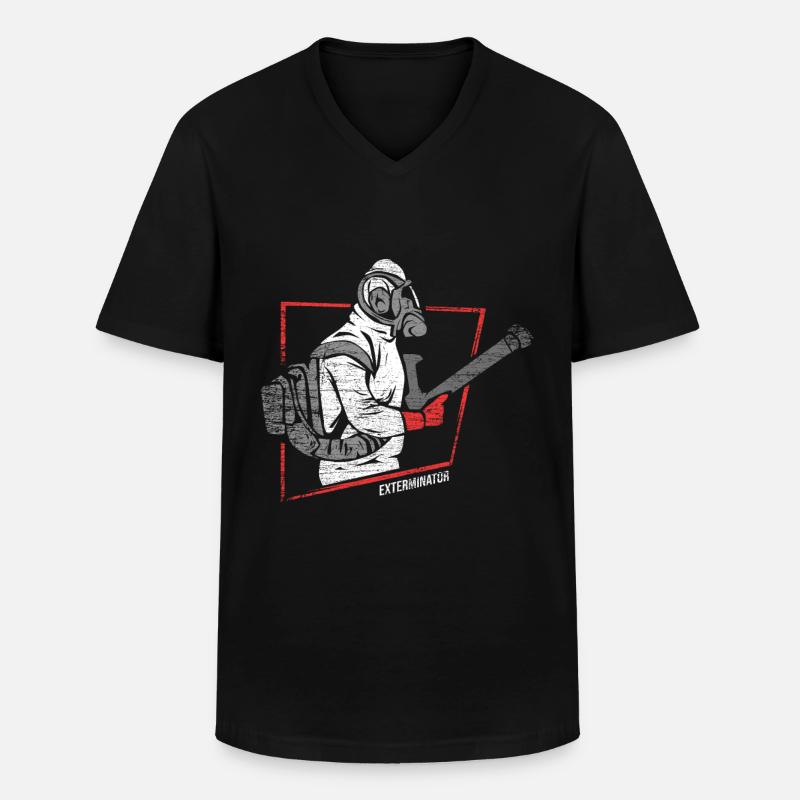 Exterminator pest gift - Men's V-Neck T-Shirt - black