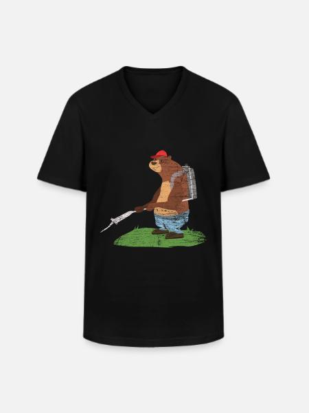 Exterminator bear plague - Men's V-Neck T-Shirt - black
