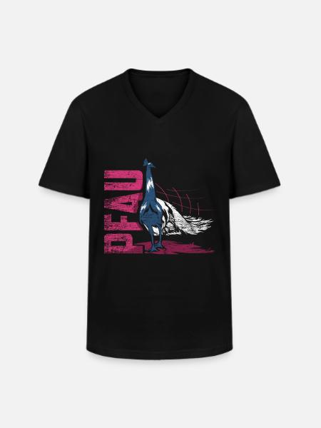 Peacock peahen bird - Men's V-Neck T-Shirt - black