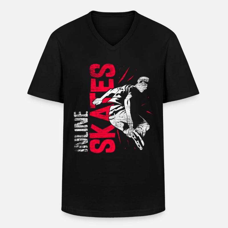 Inline skates roller skate - Men's V-Neck T-Shirt - black